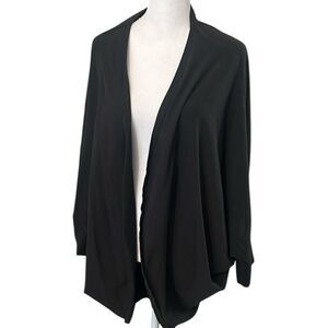 Elegant OSFM black batwing cocoon open front cardigan EUC